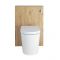 Toilet Staand Keramisch Wit met Stortbak en Ombouw Goud Eiken | Newington