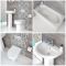 Badkamerset - Staand Toilet met Inbouw Stortbak, Wastafel met Zuil en Bad Wit | Covelly