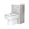 Toiletset Staand Wit Vierkant Met Geïntegreerd Fonteinmeubel H.89 x B.50cm Steengrijs | Cluo