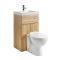 Toiletset Staand Keramisch Rond Wit Met Geïntegreerd Fonteinmeubel H.89 x B.50cm Eiken | Cluo