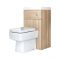 Toilet Staand Keramisch Vierkant Wit, Stortbak en Ombouw met Geïntegreerde Wastafel Eiken | Cluo