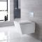 Toilet Hangend Keramisch Vierkant Wit met Stortbak en Kort Muurframe | Keuze Spoelknop | Halwell