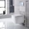 Toilet Hangend Keramisch Vierkant Wit met Stortbak en Hoog Muurframe | Keuze Spoelknop | Milton