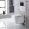 Toilet Hangend Keramisch Vierkant Wit met Stortbak en Hoog Muurframe | Keuze Spoelknop | Milton