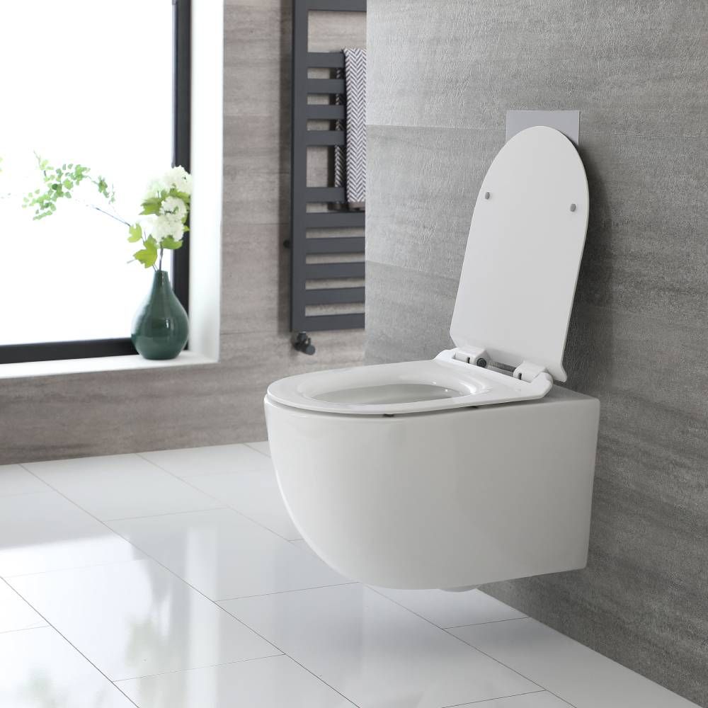 Echt vrijgesteld Wees Toilet Hangend Randloos Rond Modern Wit met Softclose WC-bril | Otterton