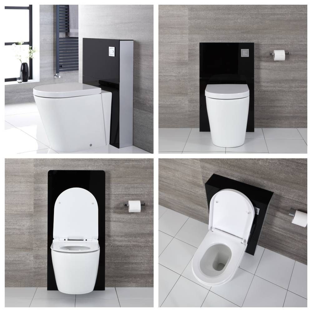 Staand Toilet | Alswear Ombouw Spoelknop Liter Zwart 50cm Saru