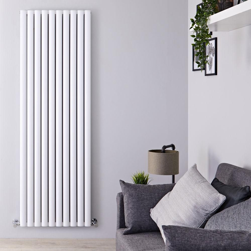 Hudson Reed Revive - Verticale Aluminium Designradiator Dubbellaags (180cm x 59cm) – Wit