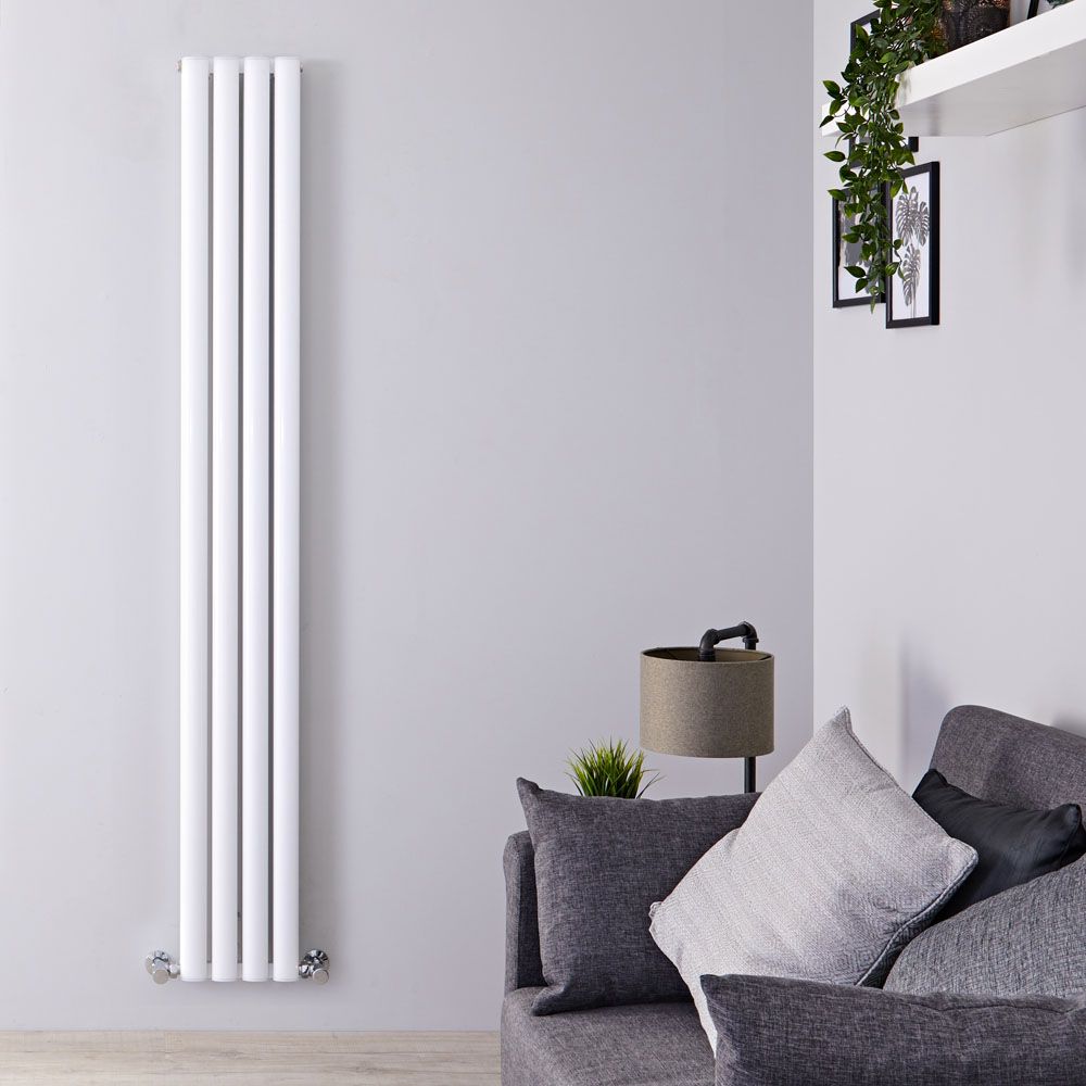 Design Radiator Wit Verticale Aluminium DubbelPaneel 23cm x 180cm |Revive Air