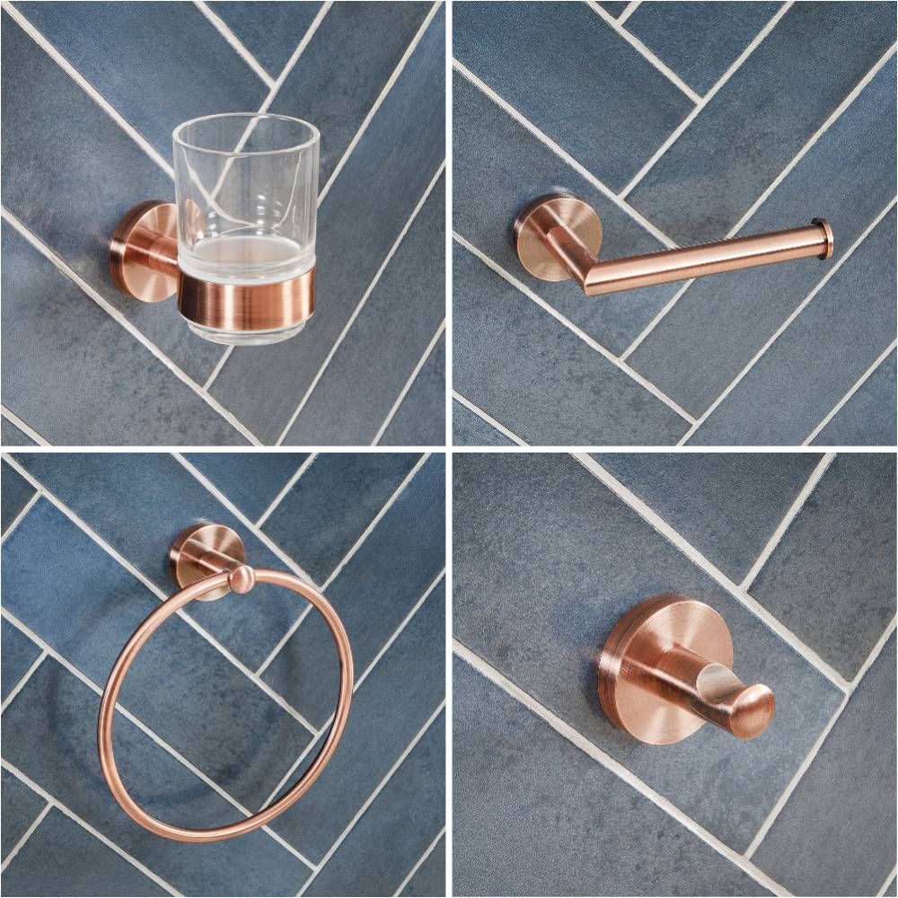 Badkameraccessoires 4-Delige Set Modern - Koper | Eris