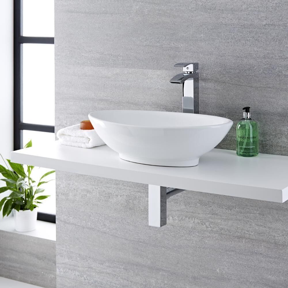 Opzetwastafel Ovaal 52cm x 32cm Wit | Kenton