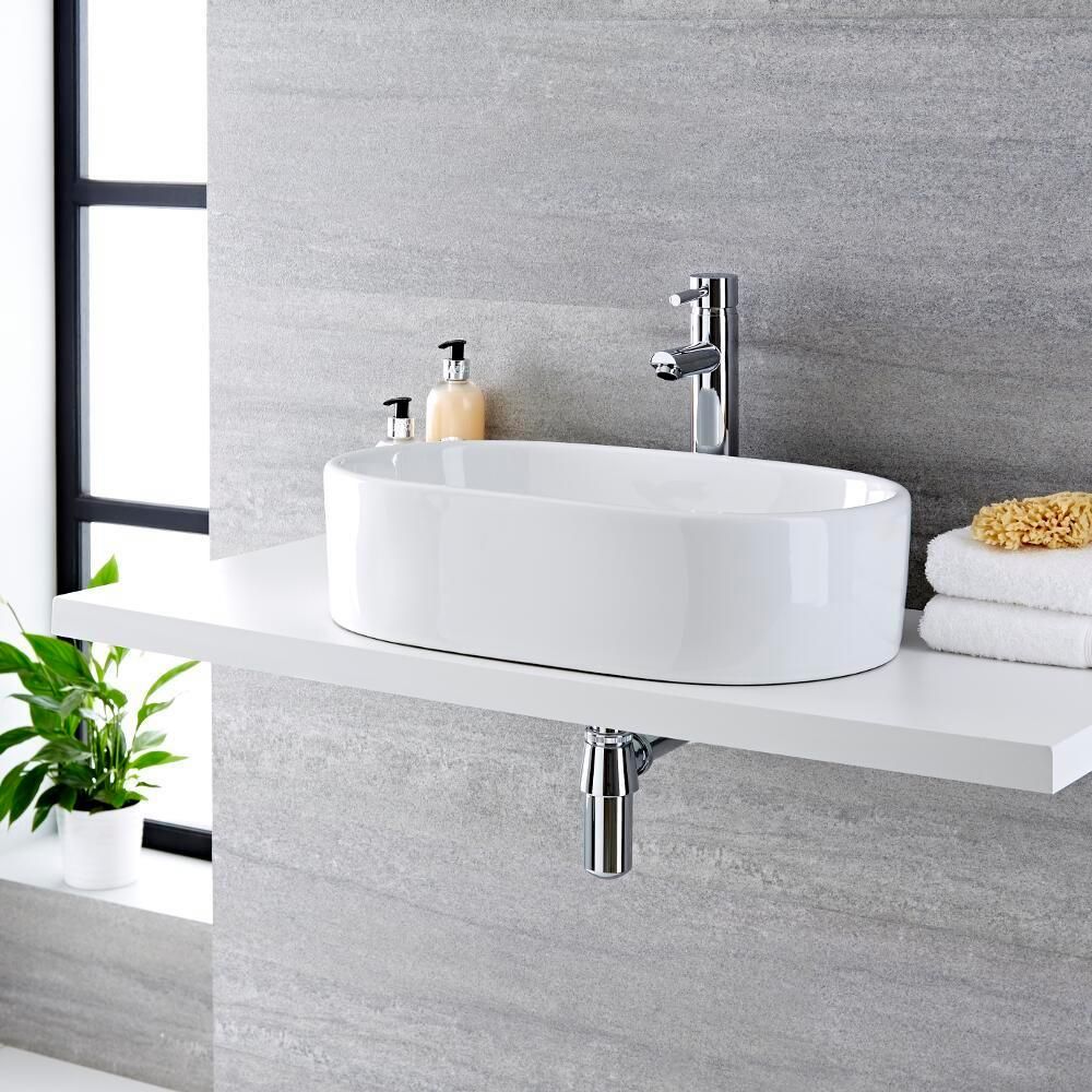 Opzetwastafel Ovaal 57,5cm x 36cm Wit | Otterton