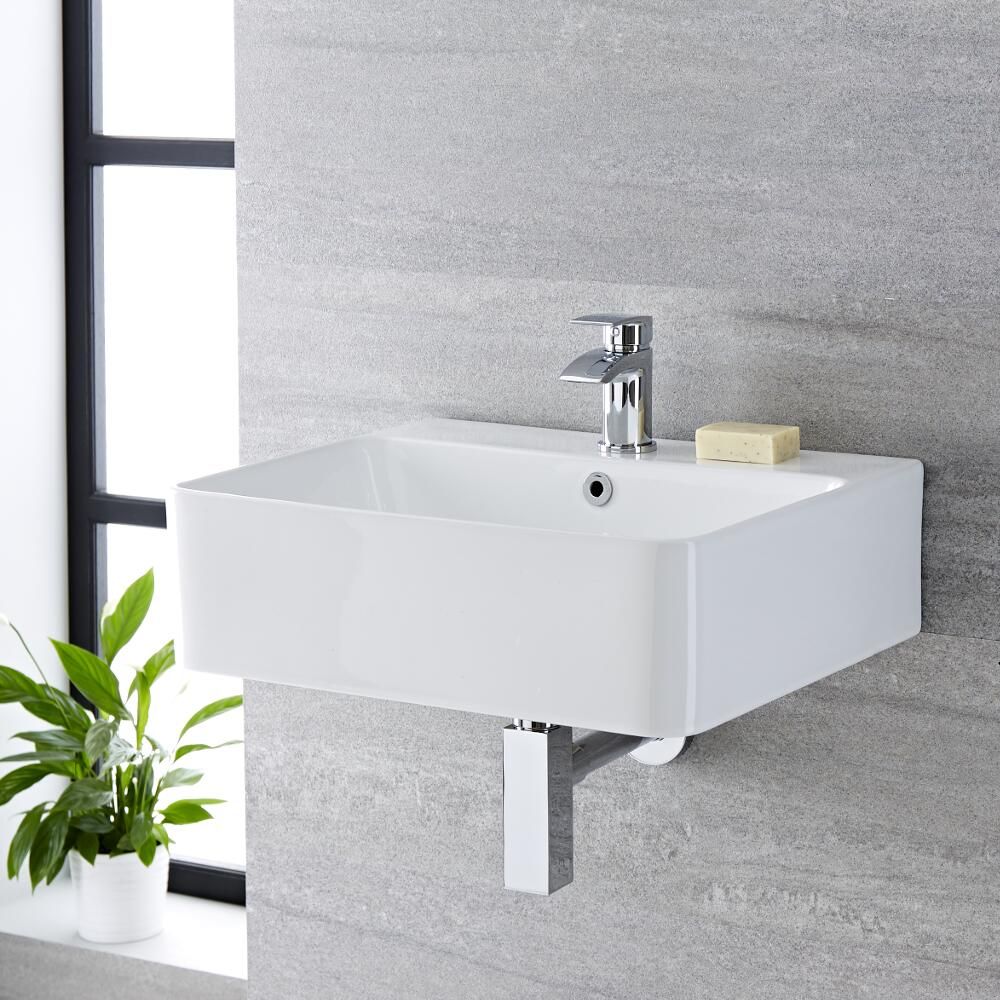 Fontein Toilet Keramiek B.52 x D.42cm Met 1 x Kraangat Wit | Exton