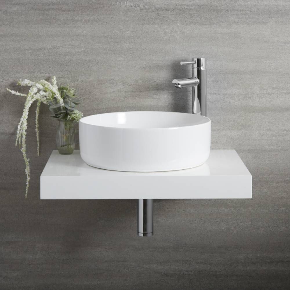 Opzetwastafel Rond Diameter 39,5cm Wit | Sphere