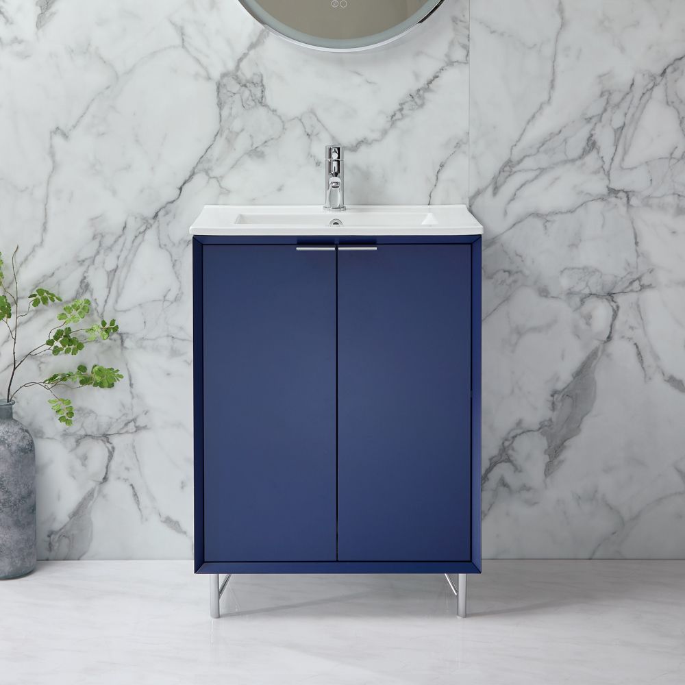 Wastafelmeubel 61cm Modern met Wastafel | Keuze Afwerking en Meubelegrepen | Edge