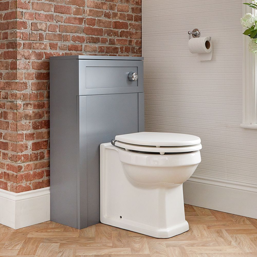 Toilet Staand met WC-bril, Stortbak en Ombouw 50cm Lichtgrijs | Warwick