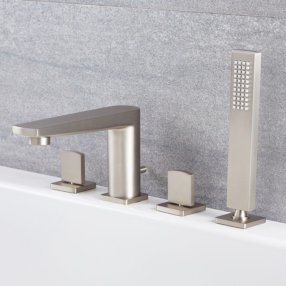 Badmengkraan 4-Gats met Handdouche Geborsteld Nikkel | Harting