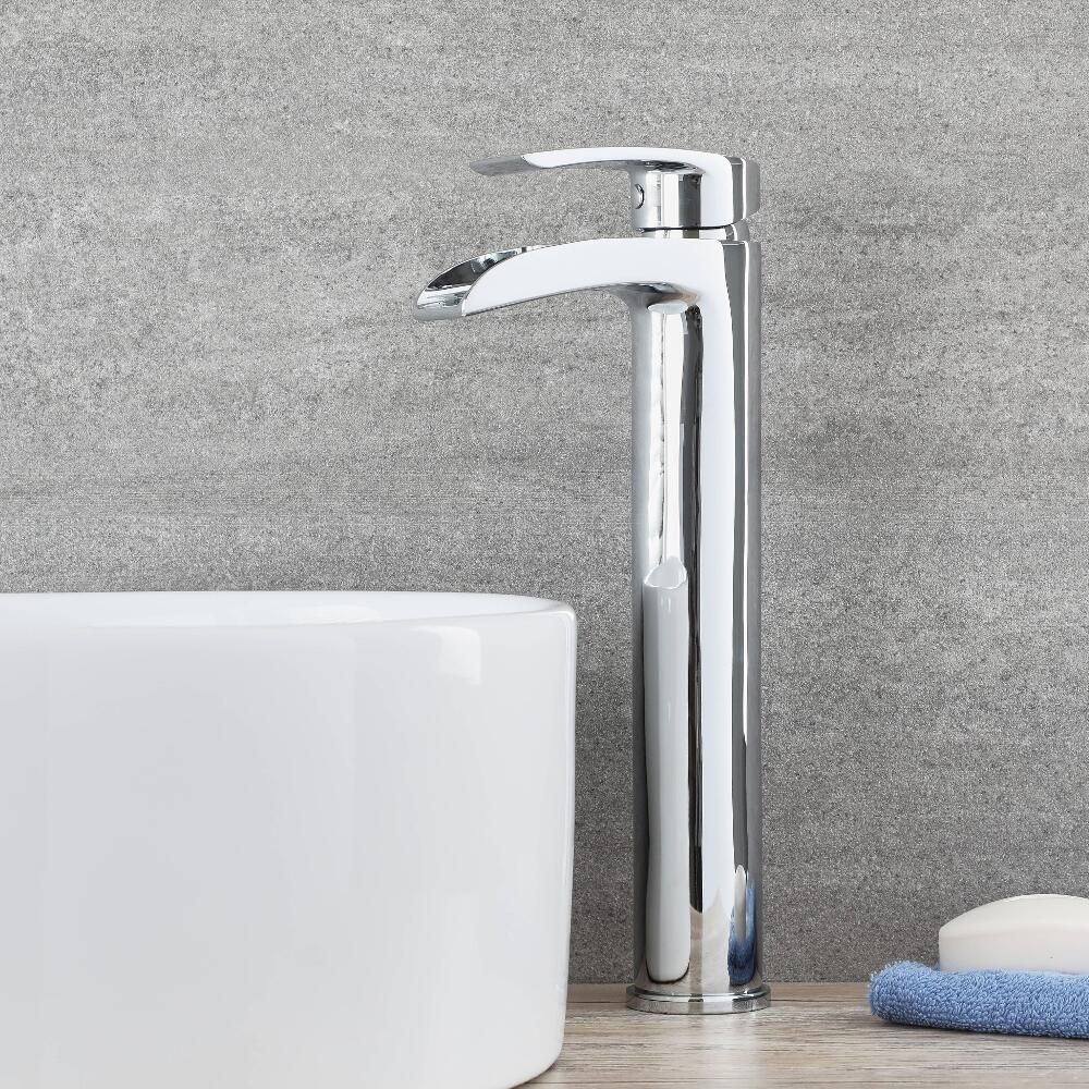 Hoge Wastafelmengkraan 1-Gats met Waterval Chroom | Razor