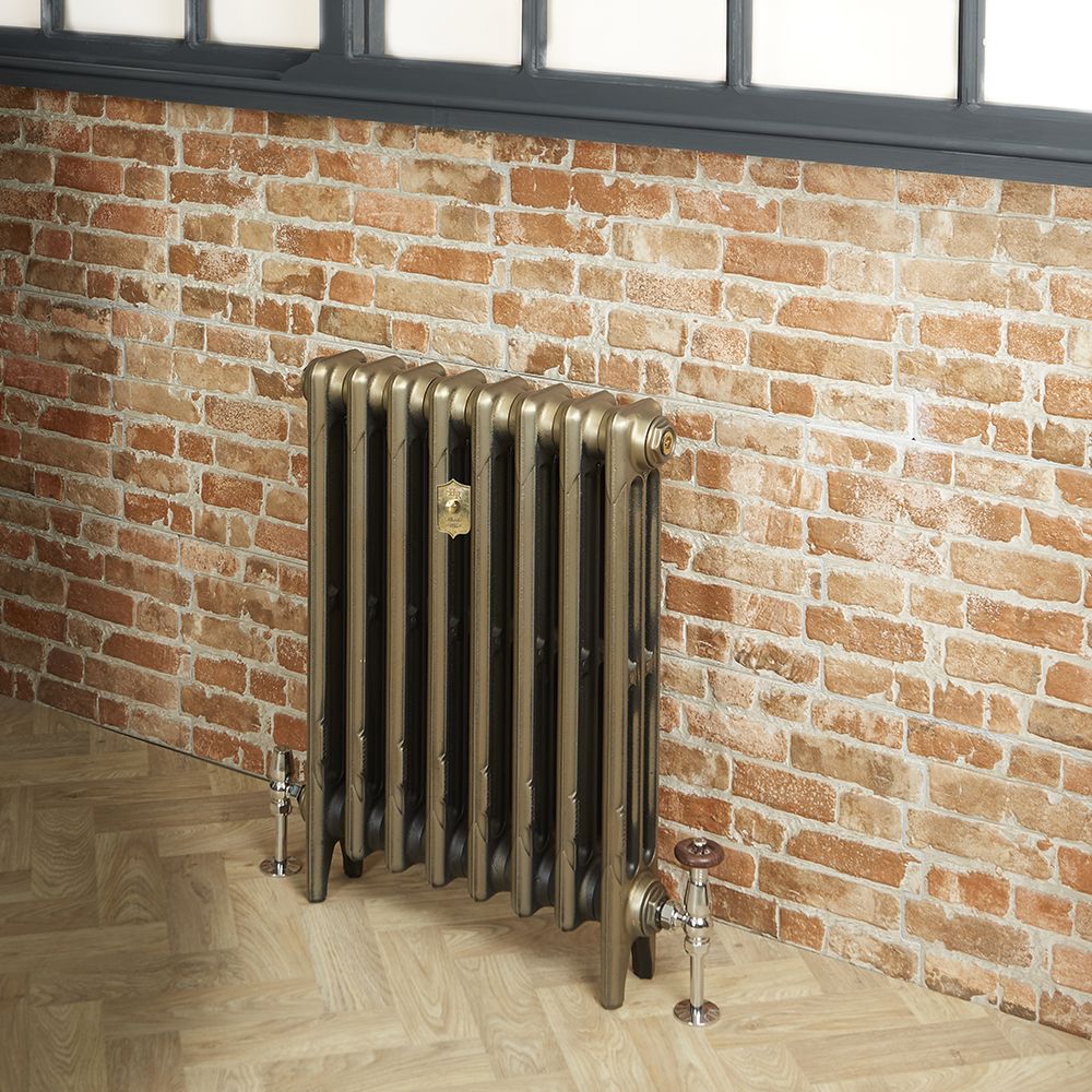 Gietijzeren Radiator 3 Kolommen 66cm Hoog Natuurlijk Messing | Kies de Breedte | Mercury