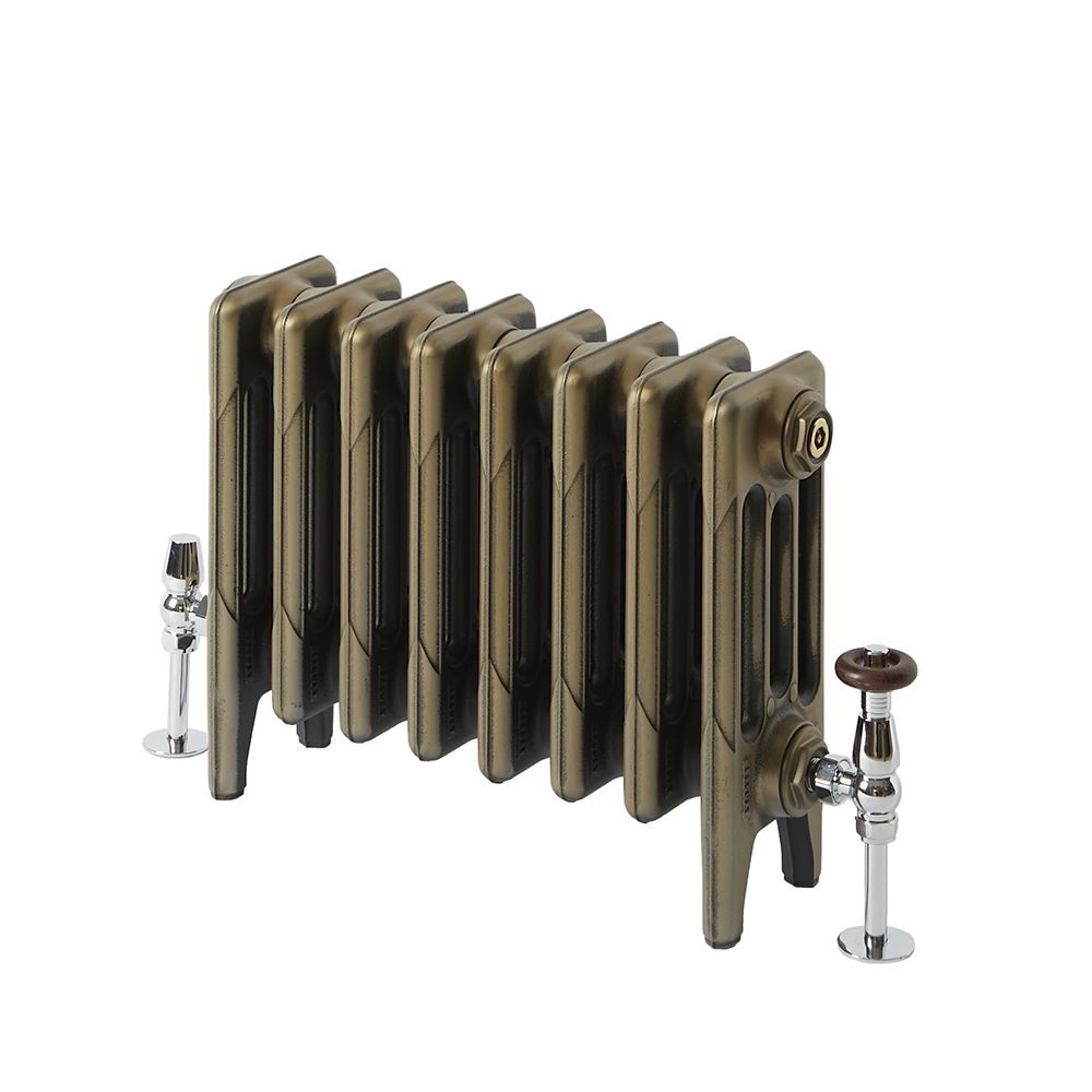 Gietijzeren Radiator 4 Kolommen 46cm Hoog - Natuurlijk Messing | Kies de Breedte | Mercury