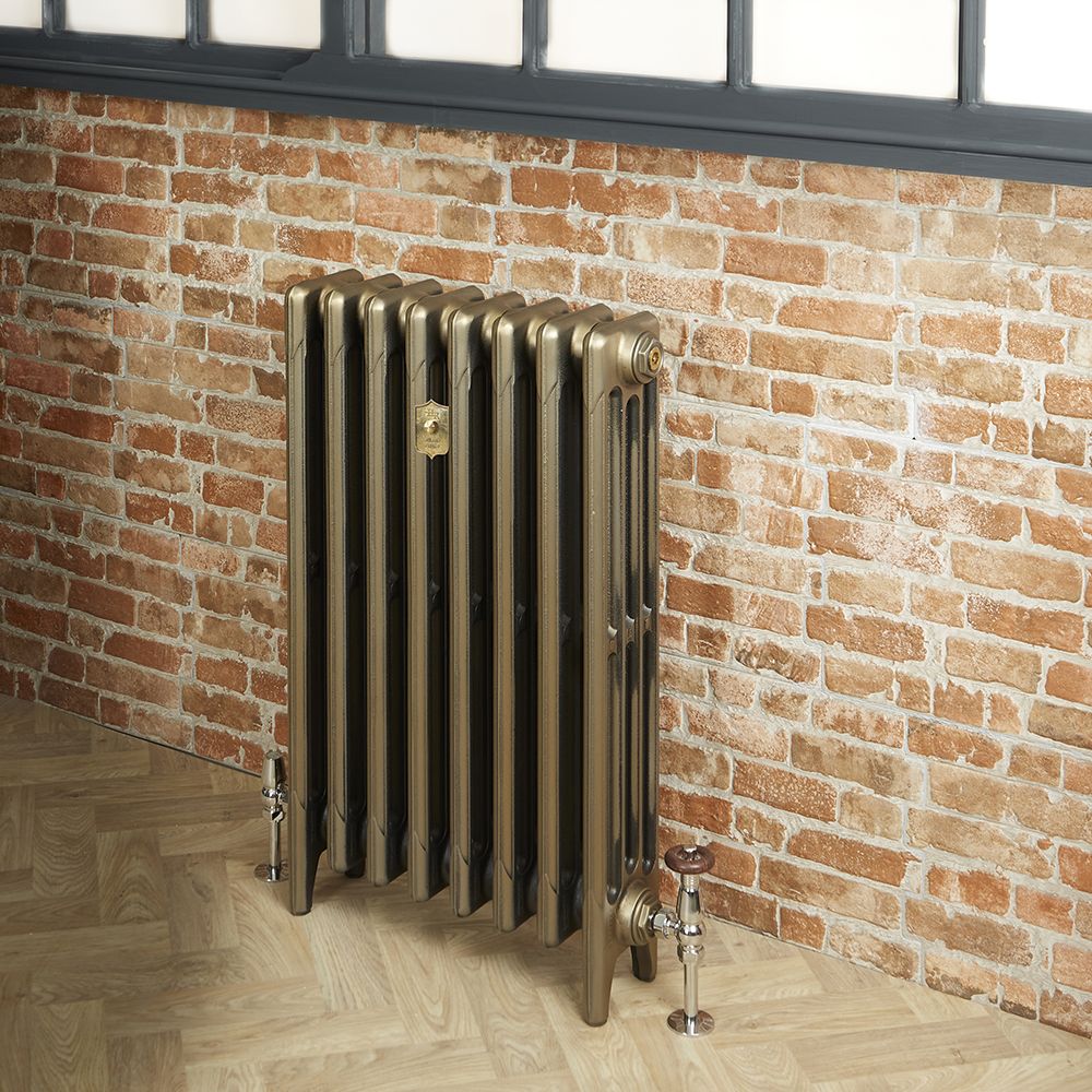 Gietijzeren Radiator 4 Kolommen 96cm Hoog Natuurlijk Messing | Kies de Breedte | Mercury