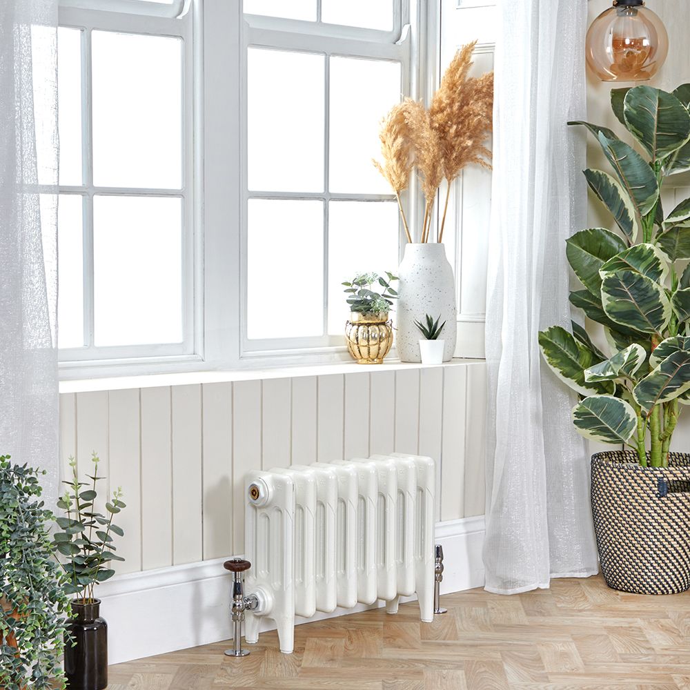 Gietijzeren Radiator 4-Koloms 56cm Hoog Porseleinwit | Kies de Breedte | Mercury