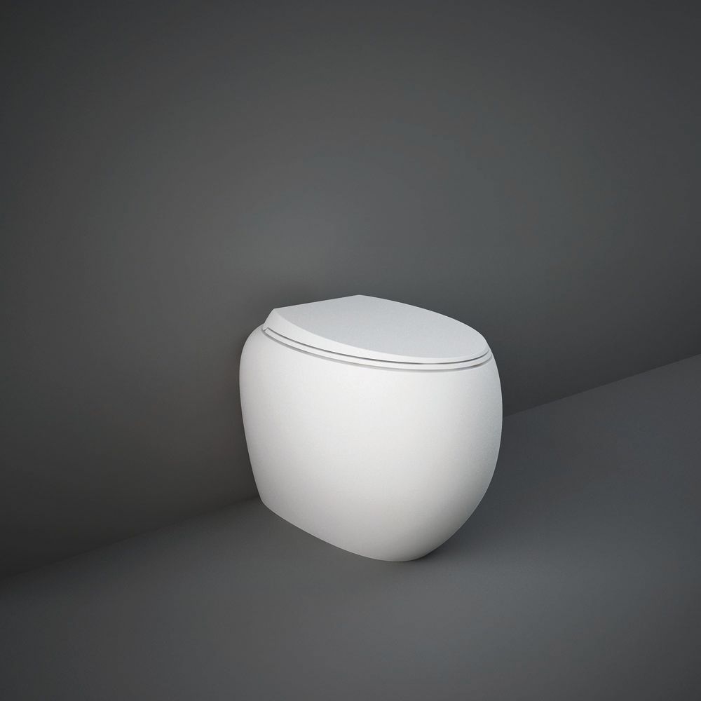 Randloos Toilet Staand Modern met Softclose Toiletzitting Mat Wit | RAK Cloud x Hudson Reed