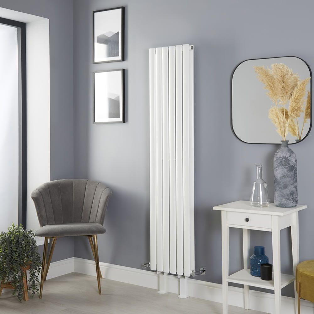 Design Radiator Verticaal met Radiatorpoten Wit| Keuze Afmeting & Uitvoering | Revive