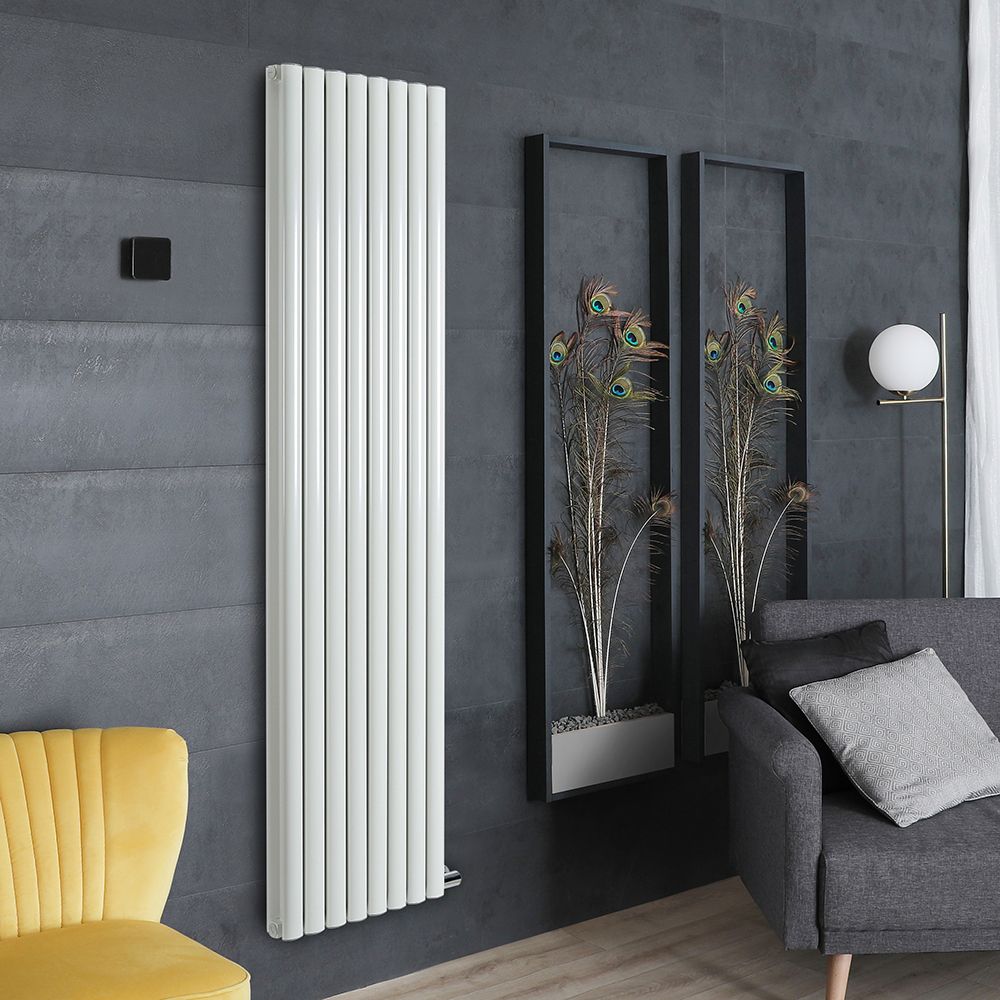 Vloeistofvrije Elektrische Design Radiator Verticaal 178,4cm x 47,2cm (Dubbelpaneel) Wit | Keuze WiFi Thermostaat | Revive Ardus