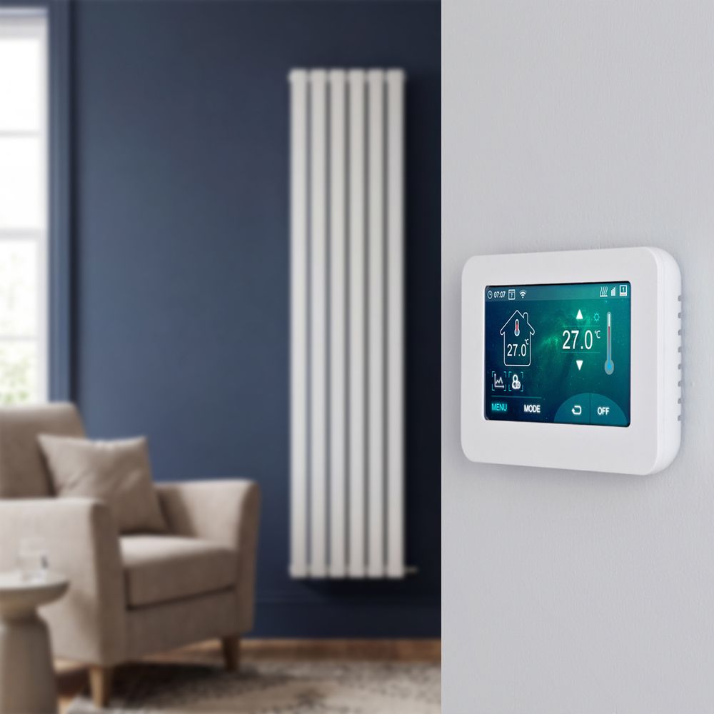 Hudson Reed Alpha - Verticale elektrische designradiator - Droge verwarming 178,4cm - Keuze uit afmetingen, afwerkingen en wifi-thermostaat