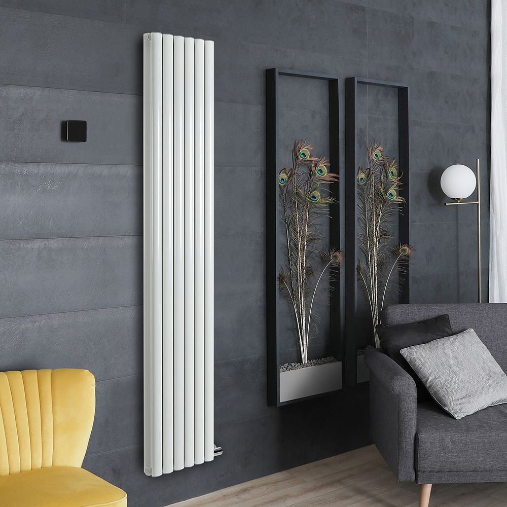 Vloeistofvrije Elektrische Design Radiator Verticaal 178,4cm Hoog Wit | Keuze Afmeting en Wifi Thermostaat | Revive Ardus