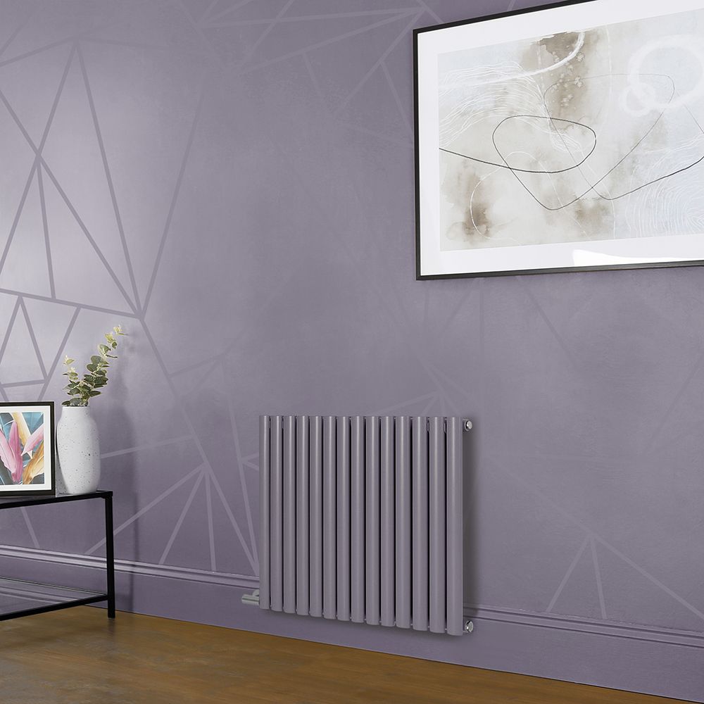 Design Radiator Elektrisch Horizontaal 63,5cm Hoog Paars (Dahlia Purple) | Keuze Afmeting en Opties voor Thermostaat en Kabelafdekking | Revive