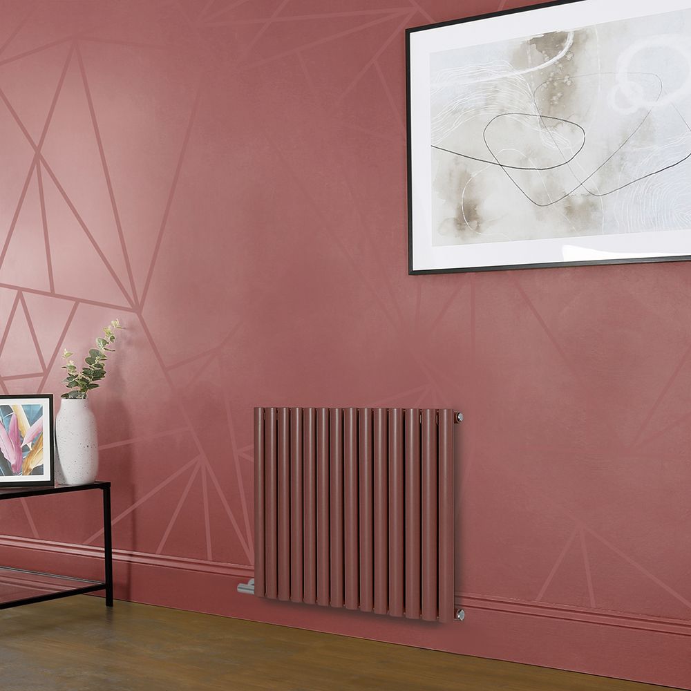 Design Radiator Elektrisch Horizontaal 63,5cm Hoog Rood (Booth Red) | Keuze Afmeting en Opties voor Thermostaat en Kabelafdekking | Revive