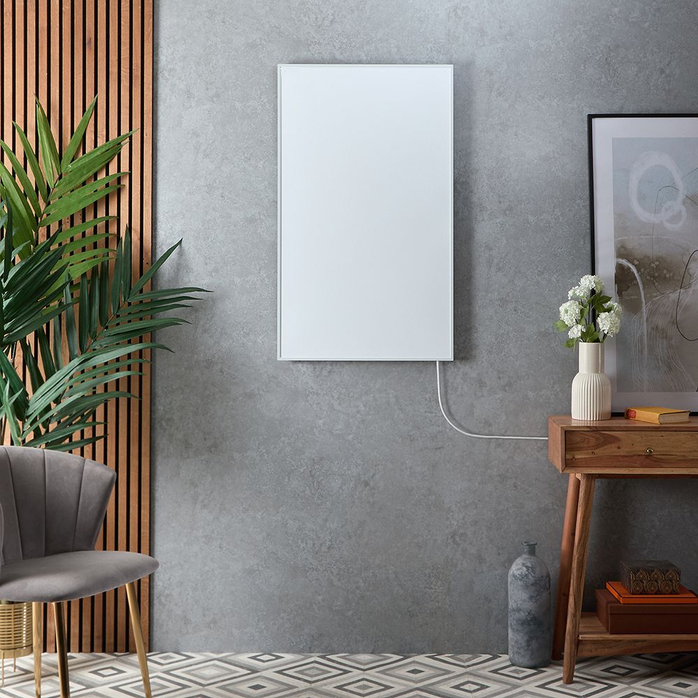 Infrarood Verwarmingspaneel met Frame Smart Elektrisch met Stekker - Wit | Keuze Afmeting | Teplo - ECOSO van Hudson Reed