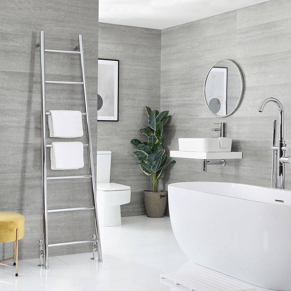 Staande Ladder-Stijl Handdoekradiator 180cm x 50cm | Keuze Afwerkingen | Indus
