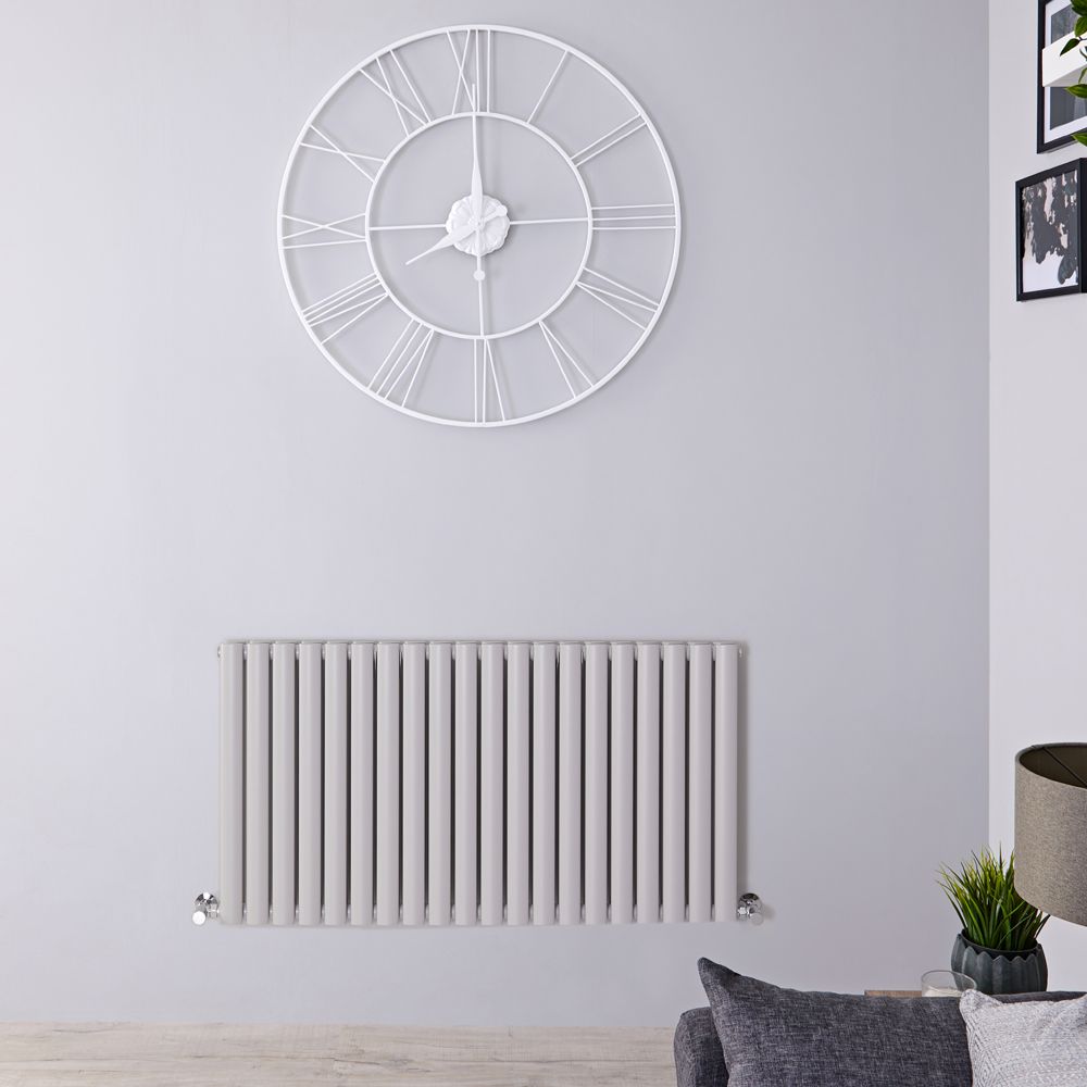 Designradiator Horizontaal Dubbel Paneel 118cm x 63,5cm - Lichtgrijs | Revive