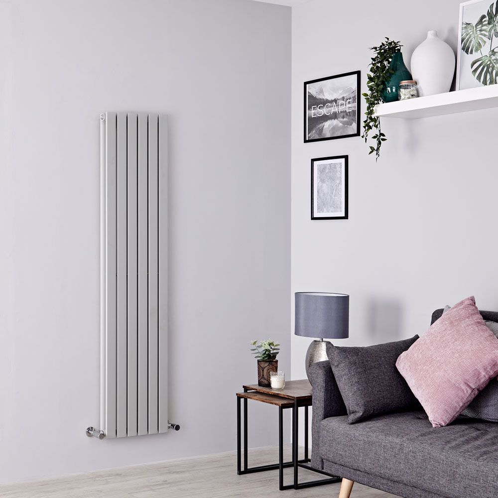 Design Radiator Verticaal Modern 160cm x 35,4cm - Zilver | Enkel of Dubbel Paneel Ontwerp | Sloane