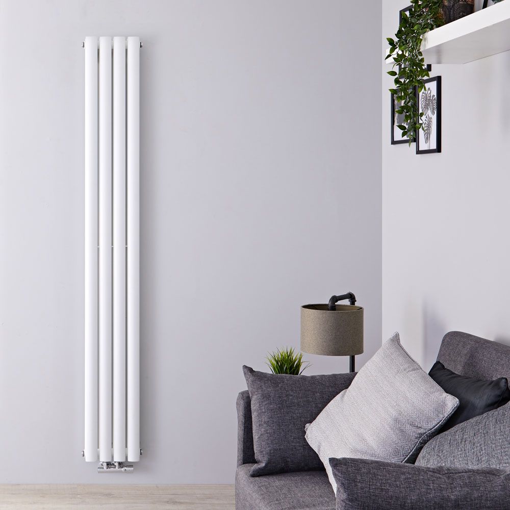 Design Radiator CV Verticaal (Dubbel Paneel) Modern 160cm x 23,6cm - Wit | Revive Caldae