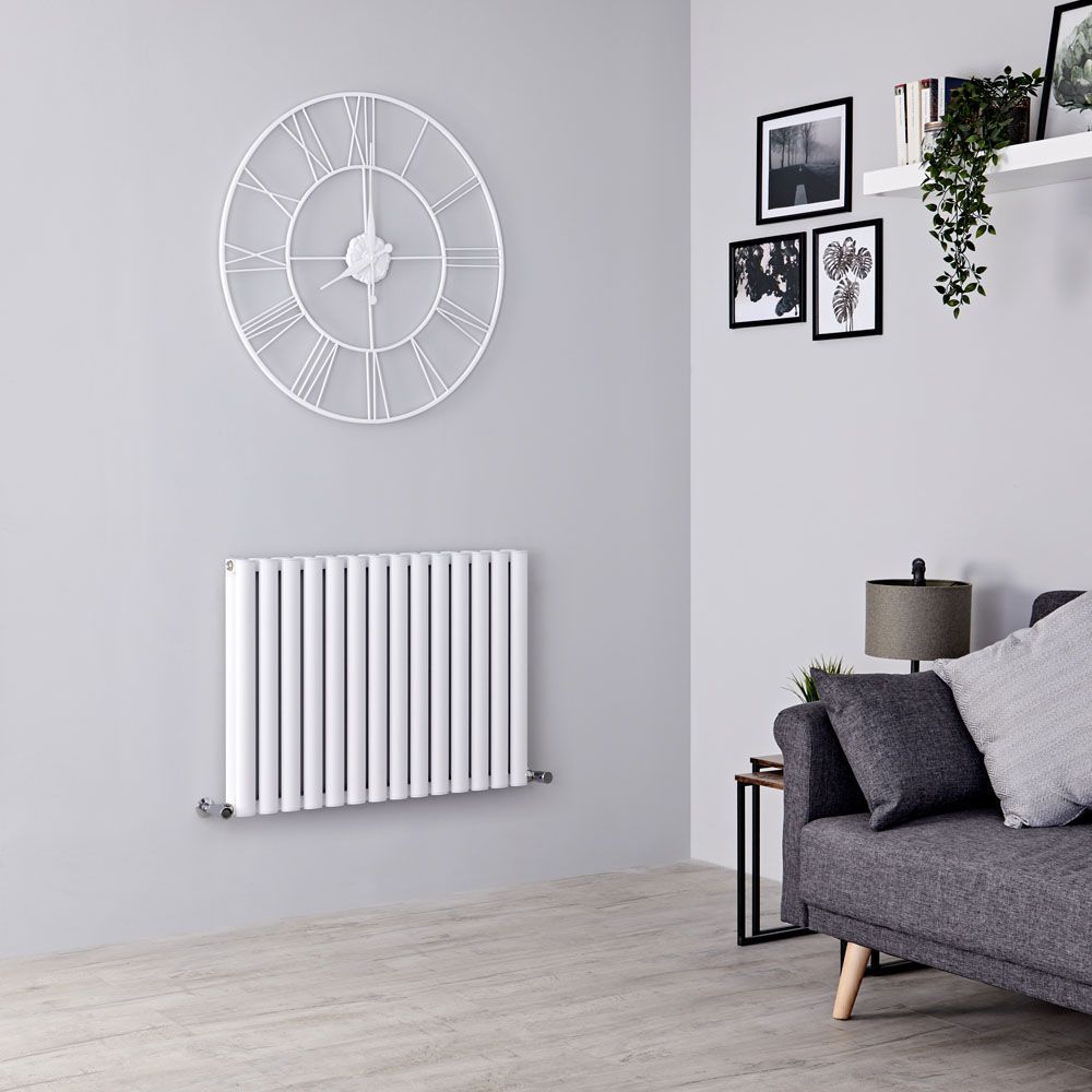Design Radiator Horizontaal 60cm Aluminium Wit  | Keuze Afmeting | Revive Air