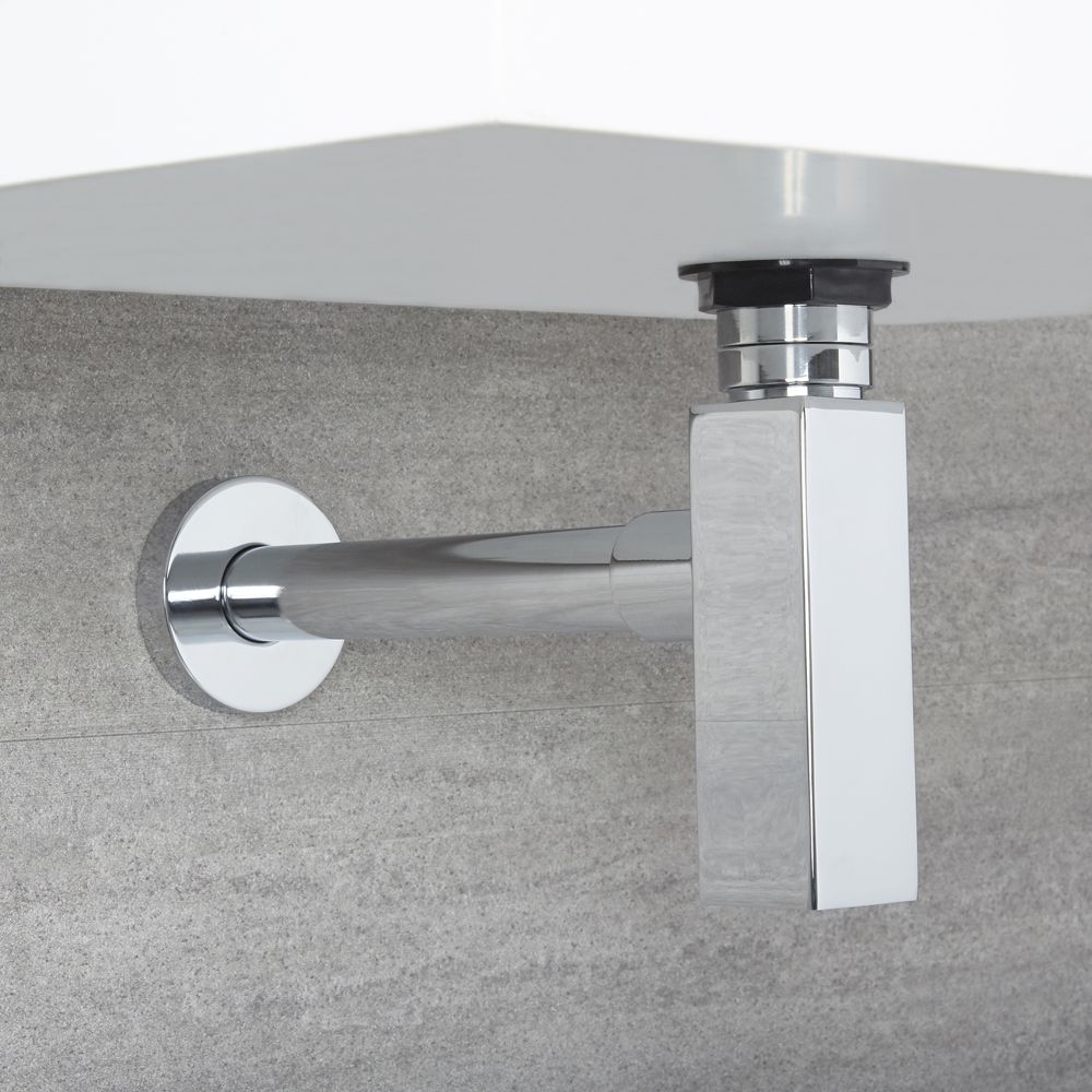 Wastafel Sifon Vierkant Chroom