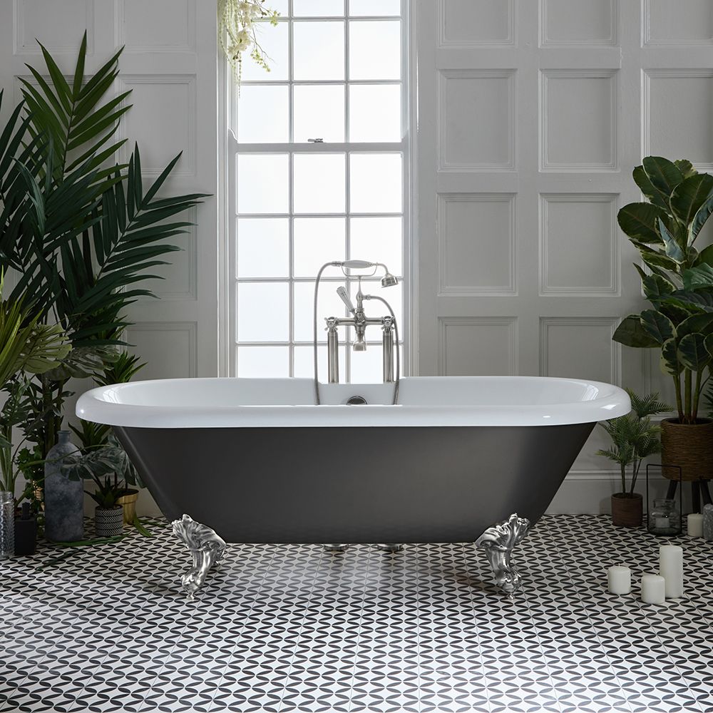 Vrijstaand Bad met Twee Rugleuningen Klassiek 179,5cm x 78,5cm | Keuze Metallic Afwerking Bad en Afwerking Badpoten | Oxford