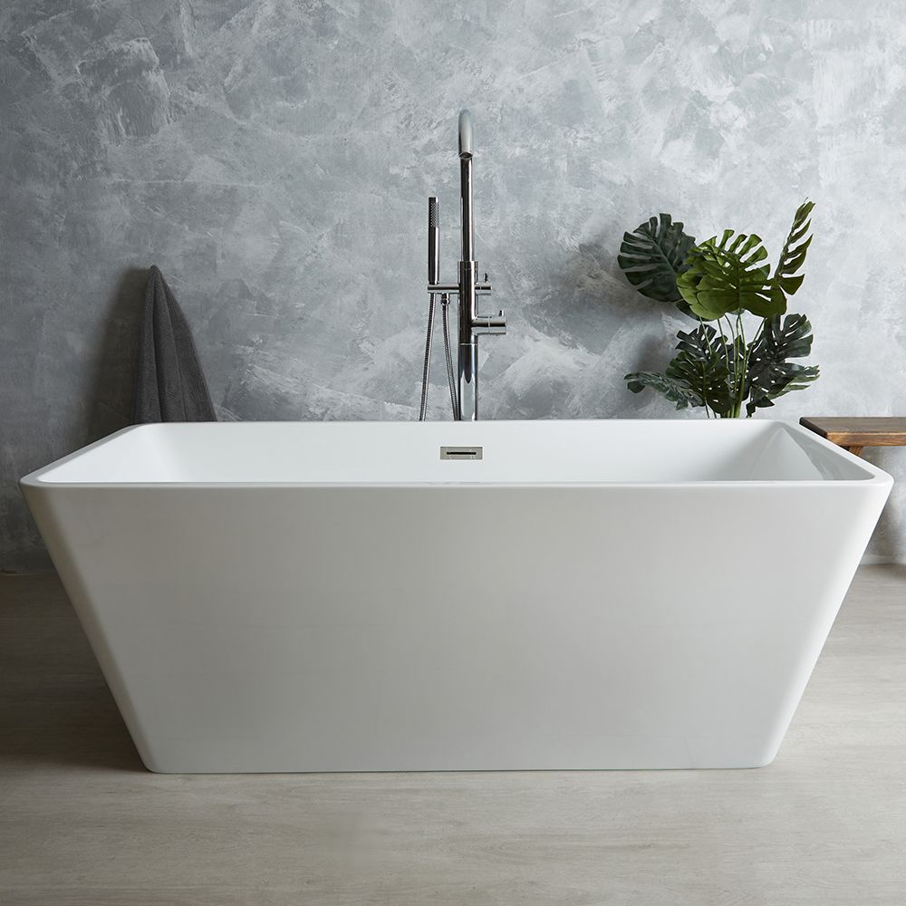 Vrijstaand Bad Modern Rechthoekig Twee Rugleuningen 150cm x 75cm Glanzend Wit | Sandford