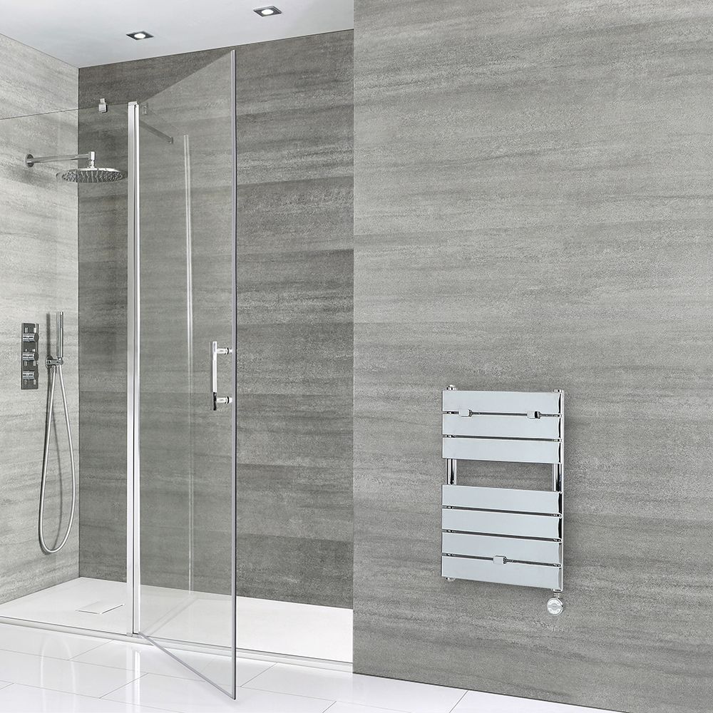 Elektrische Handdoekradiator Incl. Thermostatisch Verwarmingselement Chroom 45 x 62cm| Lustro