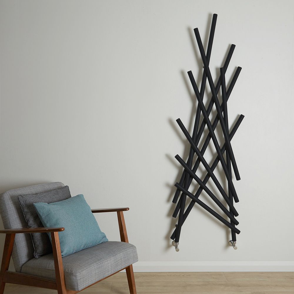 Design Radiator 173,4cm x 56,7cm Matzwart | Lazzarini Way Shanghai