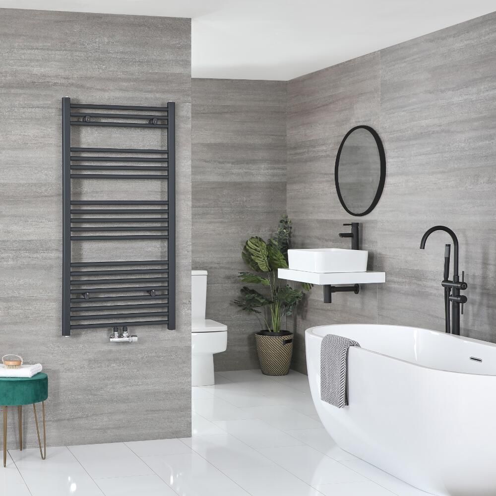 Handdoekradiator Middenaansluiting Antraciet | Kies de Afmeting | Neva