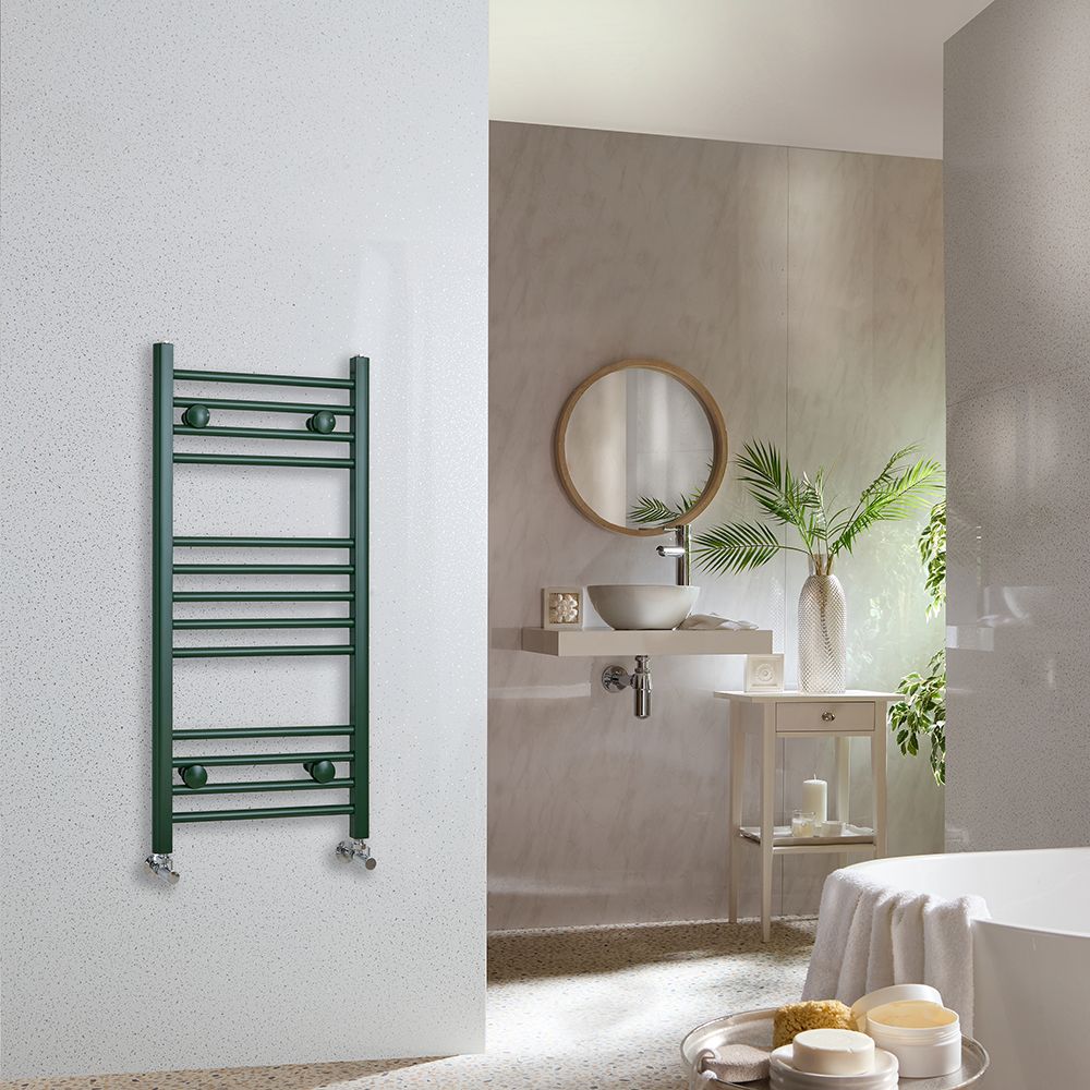 Handdoekradiator Recht Groen (Evergreen) | Keuze Afmeting | Ive