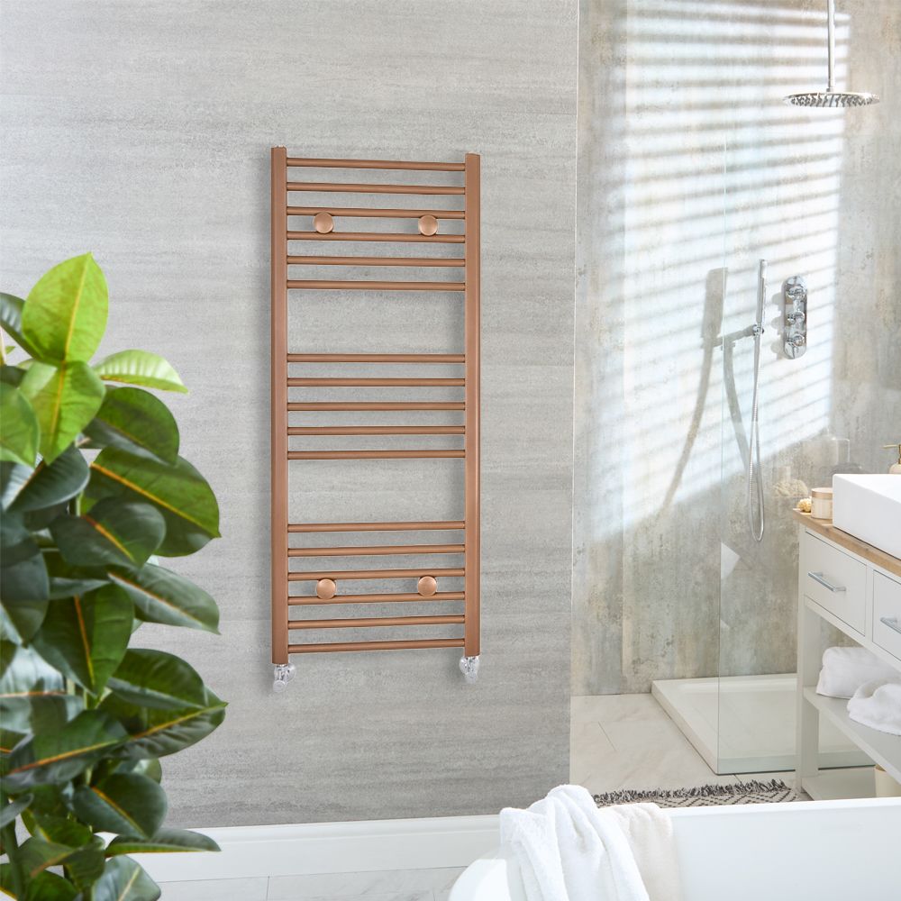 Handdoekradiator Recht - Metallic Koper | Keuze Afmeting | Ive