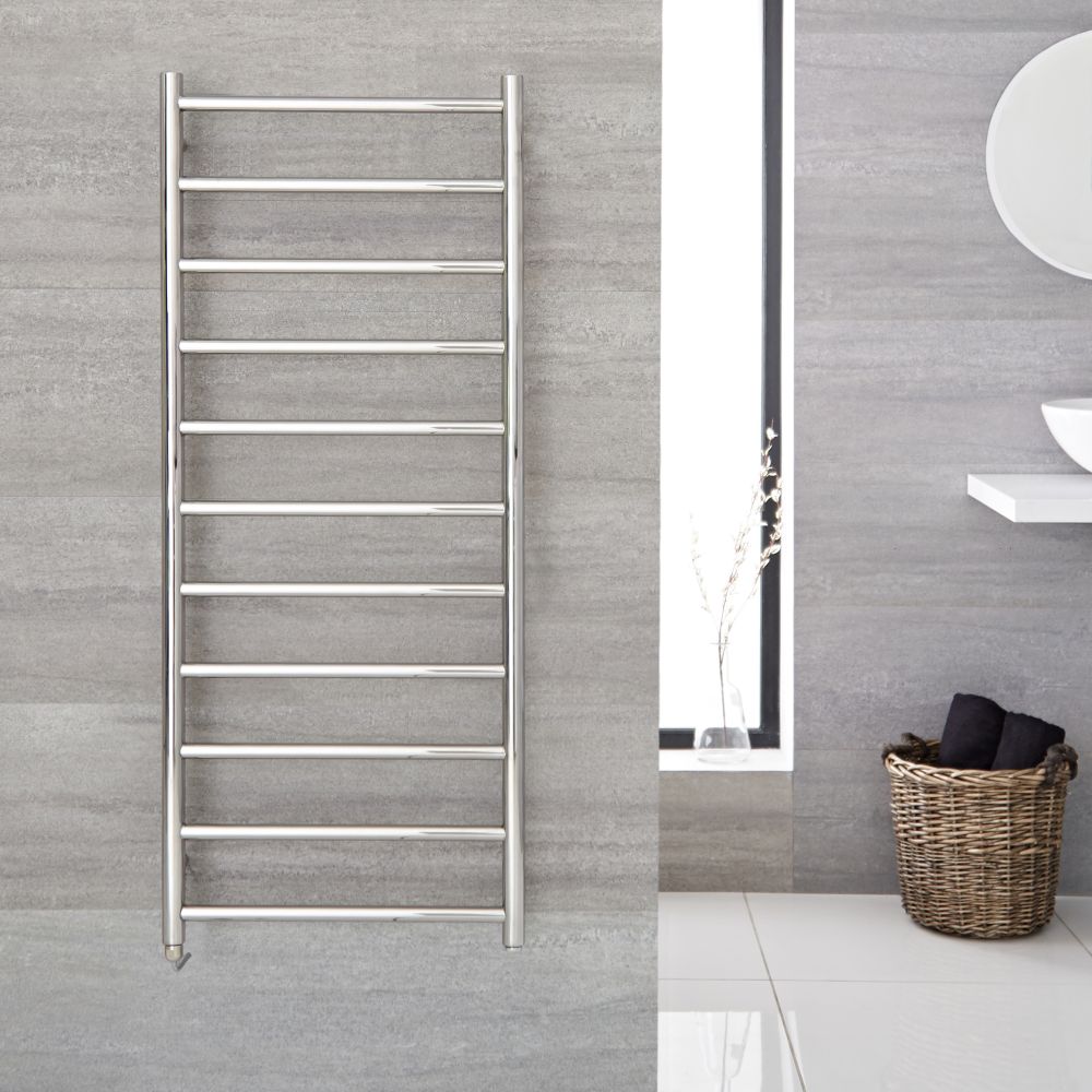 Vlakke Elektrische Handdoekradiator Incl. Standaard Verwarmingselement RVS 50cm x 120cm| Quo