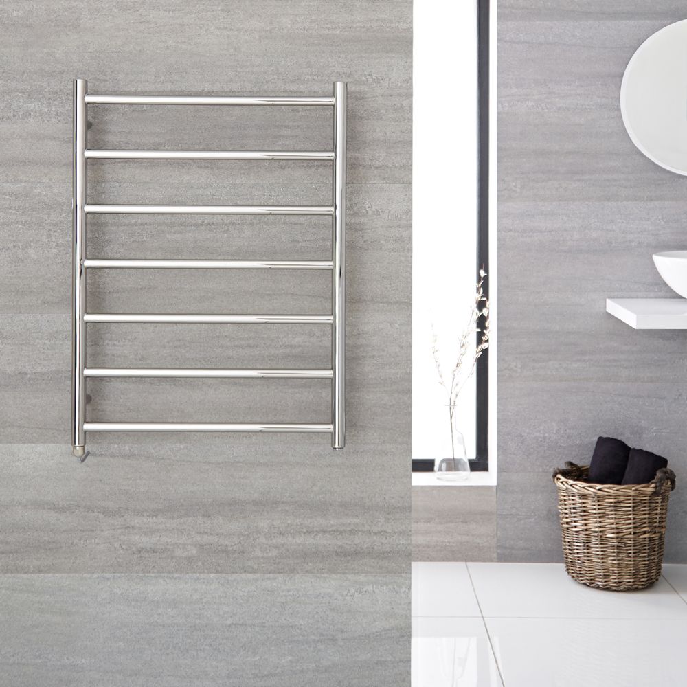 Vlakke Elektrische Handdoekradiator Incl. Standaard Verwarmingselement RVS 60cm x 80cm| Quo