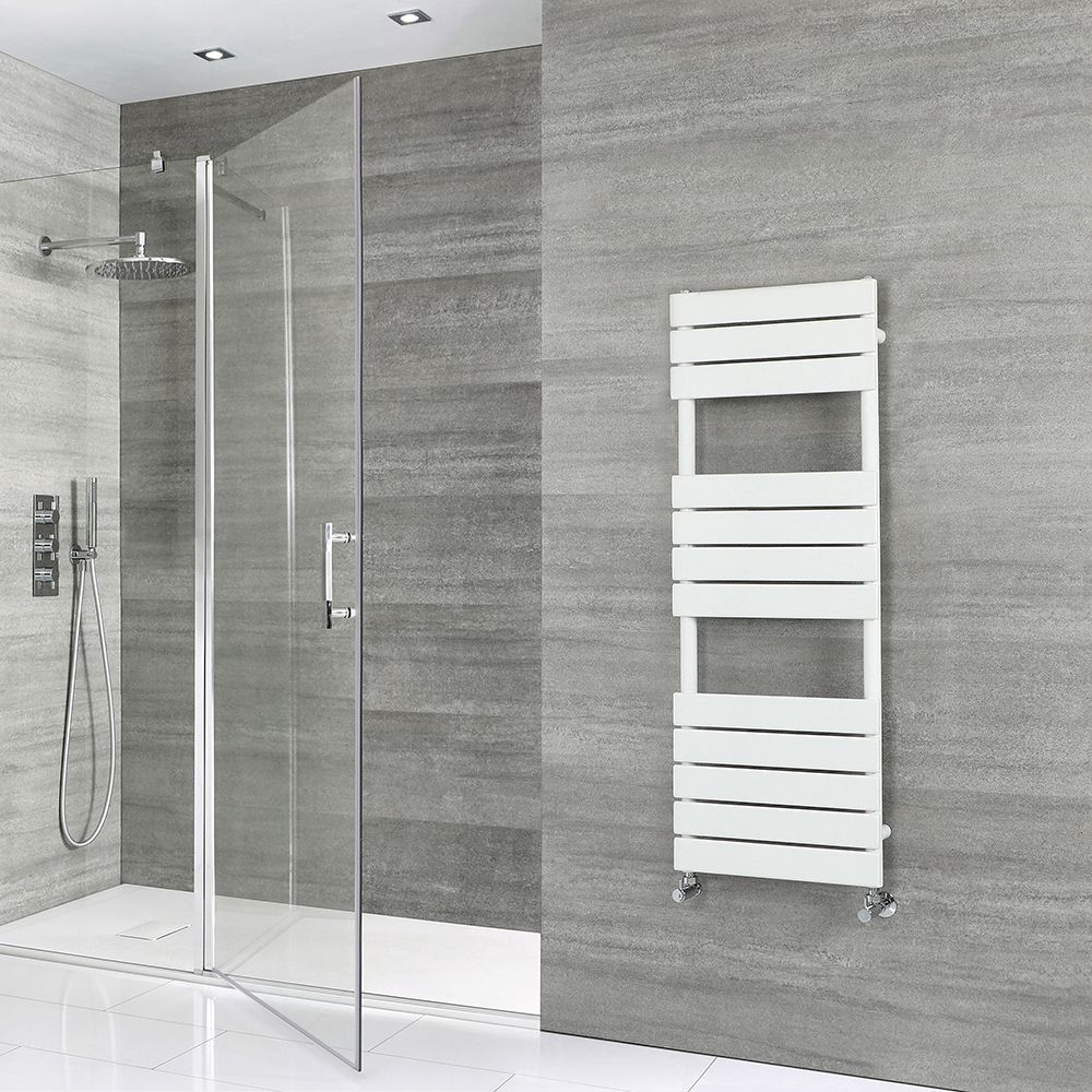 Handdoekradiator Designerstijl met Rechte Panelen Wit | Keuze van Afmeting | Lustro
