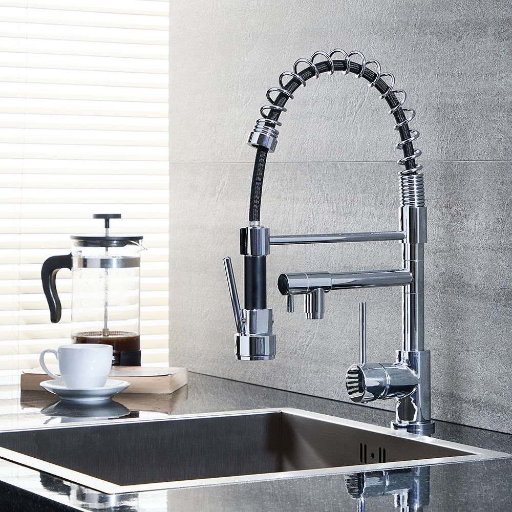 Keukenmengkraan met Uittrekbare Sproeier Modern - Chroom | Como